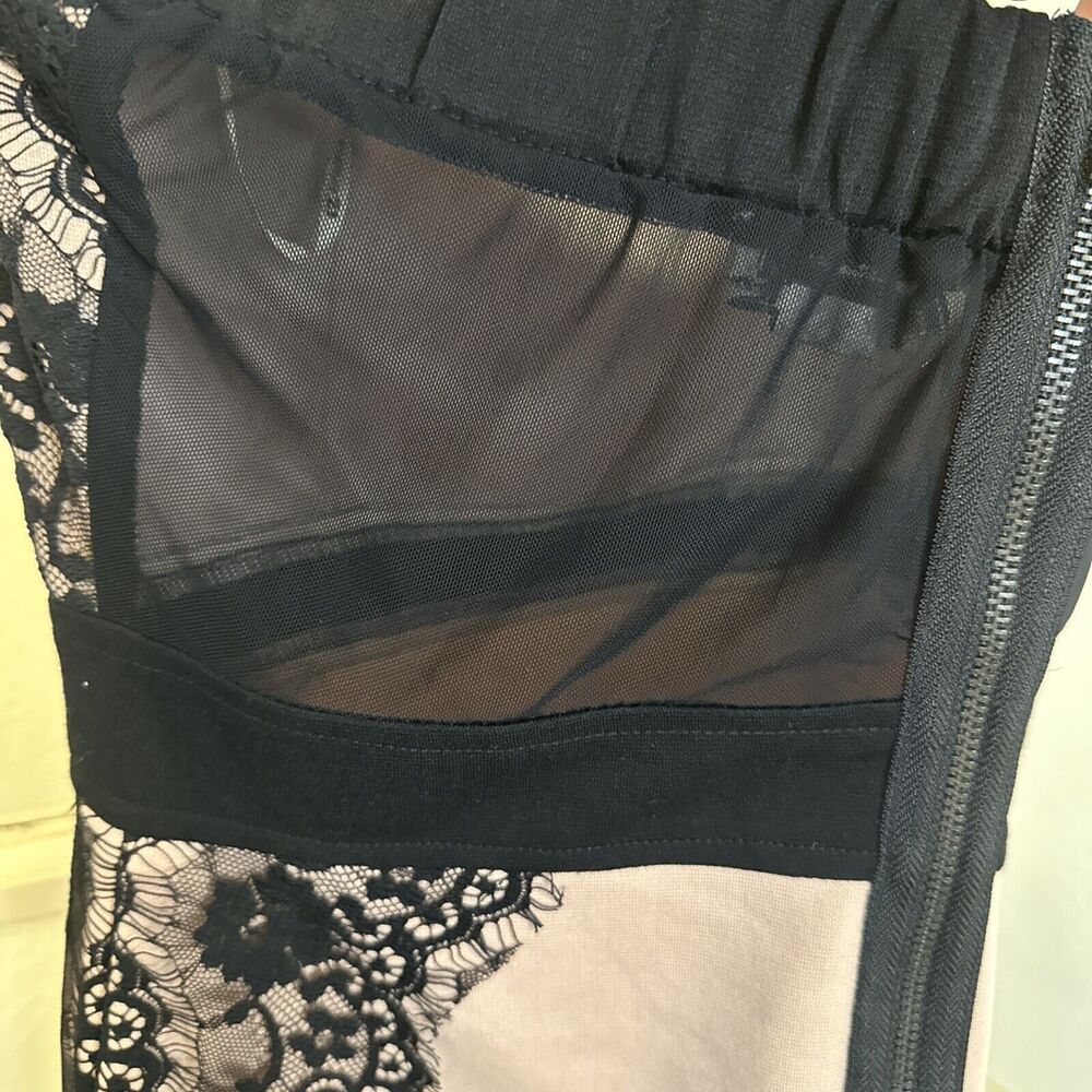 Dusty Rose & Black Lace Strapless Short Party Dress Womens juniors Large - Picture 7 of 11
